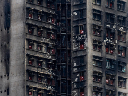 Imagen de archivo del complejo de rascacielos incendiado en Hong Kong. Europa Press/Contacto/James Modesto