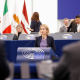 La Alta Representante de la Unión Europea para Política Exterior, Kaja Kallas, en el pleno del Parlamento Europeo en Estrasburgo (Francia) MATHIEU CUGNOT