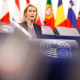 La Alta Representante de la Unión Europea para Política Exterior, Kaja Kallas, en el pleno del Parlamento Europeo en Estrasburgo (Francia) MATHIEU CUGNOT