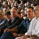 El secretario general del PSOE y presidente del Gobierno, Pedro Sánchez (2d), junto al expresidente del Gobierno, José Luis Rodríguez Zapatero (2i), en un acto de campaña del PSOE para las andaluzas del 17M. Álex Zea - Europa Press