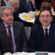El expresidente del Gobierno José Luis Rodríguez Zapatero (i) y el ministro de Asuntos Exteriores, Unión Europea y Cooperación, José Manuel Albares Eduardo Parra - Europa Press