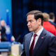 El secretario de Estado de Estados Unidos, Marco Rubio, en la reunión de ministros de Exteriores de la OTAN qu se celebra este viernes en Helsingborg (Suecia) Christoph Soeder/dpa
