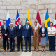 Los ministros de Exteriores de Estonia, Letonia, Lituania, Finlandia, Suecia, Noruega, Islandia y Dinamarca, junto a la Alta Representante de la UE para Política Exterior, Kaja Kallas, durante una reunión en Kuressaare (Estonia) GINTS IVUSKANS