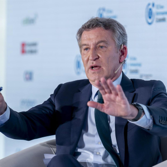El presidente del PP, Alberto Núñez Feijóo, durante la segunda jornada del VII Foro Internacional Expansión, en el Parador de Alcalá de Henares, a 20 de mayo de 2025, en Alcalá de Henares, Madrid (España). Alberto Ortega - Europa Press