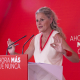 La portavoz del PSOE, Montse Mínguez, en una rueda de prensa en Ferraz EVA ERCOLANESE