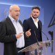 Jordi Salvador, en una ruda de prensa con el portavoz de ERC en el Congreso, Gabriel Rufián. Marta Fernández - Europa Press