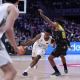 Archivo - Theo Maledon ante Patty Mills en el Real Madrid-La Laguna Tenerife de la Liga Endesa 25-26