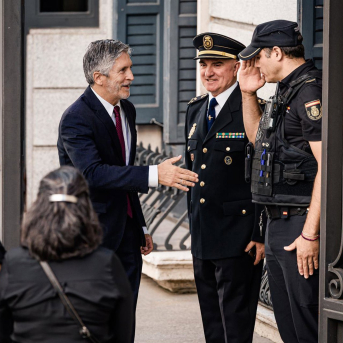 El ministro del Interior, Fernando Grande-Marlaska, durante la visita del Papa León XIV al Congreso de los Diputados Carlos Luján - Europa Press El ministro del Interior, Fernando Grande-Marlaska, durante la visita del Papa León XIV al Congreso de los Diputados Carlos Luján - Europa Press