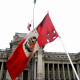 Bandera de Perú frente a la fachada del Palacio de Justicia en Lima Europa Press/Contacto/Carlos Garcia Granthon