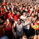 Cientos de personas en la madrileña plaza de Colón en la denominada "Plaza Selección"