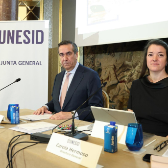 El presidente de Unesid, Bernardo Velázquez, y la directora general, Carola Hermoso, a 18 de junio de 2026. UNESID El presidente de Unesid, Bernardo Velázquez, y la directora general, Carola Hermoso, a 18 de junio de 2026. UNESID