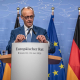 El canciller alemán, Friedrich Merz, comparece ante los medios de comunicación tras las deliberaciones del Consejo Europeo en Bruselas  Michael Kappeler/dpa