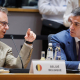 El primer ministro de Bélgica, Bart De Wever y el presidente del Gobierno, Pedro Sanchez, en la cumbre del Consejo Europeo en Bruselas.  BENOIT DOPPAGNE / Belga Press / Europa Press / Con