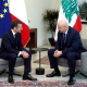 El presidente de Líbano, Joseph Aoun, junto a su homólogo de Francia, Emmanuel Macron, en una visita a Beirut en 2025. Europa Press/Contacto/Lebanese Presidency Office