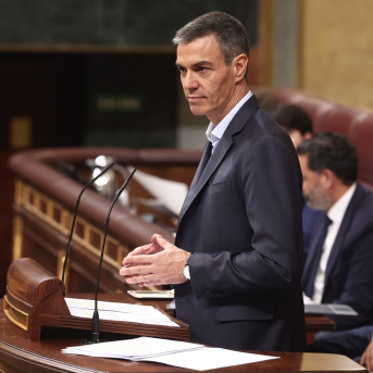 Pedro Sánchez interviene durante una sesión plenaria en el Congreso de los Diputados