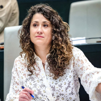 La concejala del Grupo Municipal Socialista Enma López durante el Pleno de Cibeles PSOE/DIEGO VÍTORES