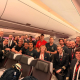 Interior del avión operado por Iberia con destino Valencia (Venezuela). IBERIA
