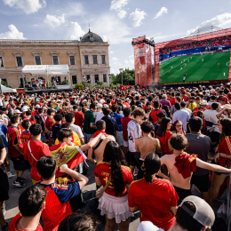 Decenas de personas durante el primer partido disputado por la selección española en la Copa Mundial de la FIFA 2026 | Carlos Luján (Europa Press).
