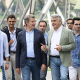 El presidente del PP Vasco, Javier de Andrés y el presidente del PP, Alberto Núñez Feijóo, a su llegada a un acto del PP en Bilbao, en el Palacio Euskalduna, a 7 de junio de 2025, en Bilbao, Vizcaya, País Vasco (España). David de Haro - Europa Press