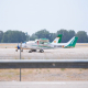 Dos avionetas estacionadas este lunes, 20 de julio, en las instalaciones del aeropuerto de Sevilla como imagen de recurso JOAQUÍN CORCHERO-EUROPA PRESS