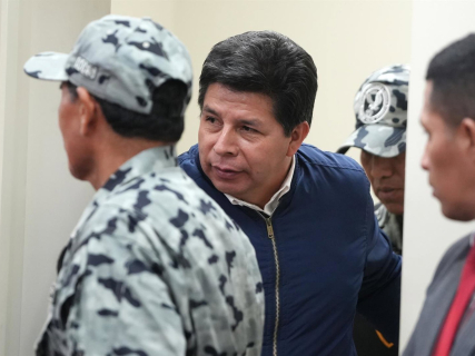 El expresidente peruano Pedro Castillo durante su juicio por rebelión. Europa Press/Contacto/stringer