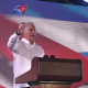 El presidente de Cuba, Miguel Díaz-Canel, durante su discurso con motivo del aniversario del asalto al cuartel Moncada PRESIDENCIA DE CUBA
