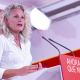 La portavoz del PSOE, Montse Mínguez, en una rueda de prensa en Ferraz tras la reunión de la Ejecutiva Federal. EVA ERCOLANESE