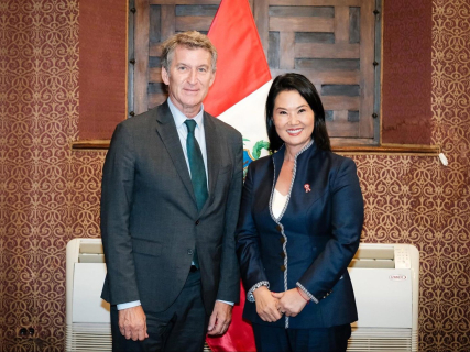 La presidenta electa, Keiko Fujimori, mantuvo una reunión con el presidente del Partido Popular Alberto Núñez Feijóo. OFICINA DE LA PRESIDENTA ELECTA