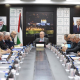 El primer ministro palestino, Mohamed Mustafá, junto con su gabinete en una reunión OFICINA DEL PRIMER MINISTRO PALESTINO