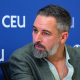 El presidente de Vox, Santiago Abascal, clausura el curso ‘Demografía e inmigración: el destino en juego’ durante los Cursos de Verano CEU-María Cristina, a 8 de julio de 2026, en San Lorenzo de El Escorial, Madrid (España). Rafael Bastante - Europa Press