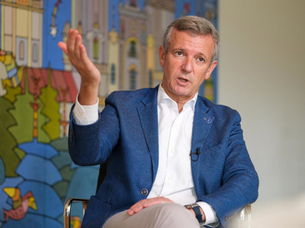 El presidente de la Xunta, Alfonso Rueda, en una entrevista con Europa Press. CÉSAR ARXINA/EUROPA PRESS