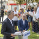 El presidente del Partido Popular, Alberto Núñez Feijóo (i), acompañado del  presidente de la ciudad autónoma de Ceuta, Juan Jesús Vivas (d), ofrece declaraciones a los medios, a 1 de agosto de 2026, en Ceuta (España). Marcos Moreno - Europa Press