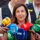 La ministra de Defensa, Margarita Robles atiende a los medios en el PMA del incendio forestal de los Gallardos. A 12 de julio de 2026 en los Gallardos, Almería (Andalucía, España).  Francisco J. Olmo - Europa Press