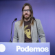 El secretario de Organización y portavoz de Podemos, Pablo Fernández, durante una rueda de prensa en la sede de Podemos, a 18 de mayo de 2026, en Madrid (España). A. Pérez Meca - Europa Press