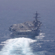 El portaaviones USS George H. W. Bush de la Armada de EEUU operando en apoyo de la Operación Furia Épica y el bloqueo naval de Irán en aguas del mar Arábigo Handout/U.S Navy / Zuma Press / Europa Press / Con