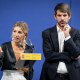 La vicepresidenta segunda y ministra de Trabajo, Yolanda Díaz, junto al ministro de Cultura, Ernest Urtasun, durante una reunión con organizaciones ecologistas y representantes del sector forestal, el 3 de septiembre de 2025 | A. Pérez Meca (EP)