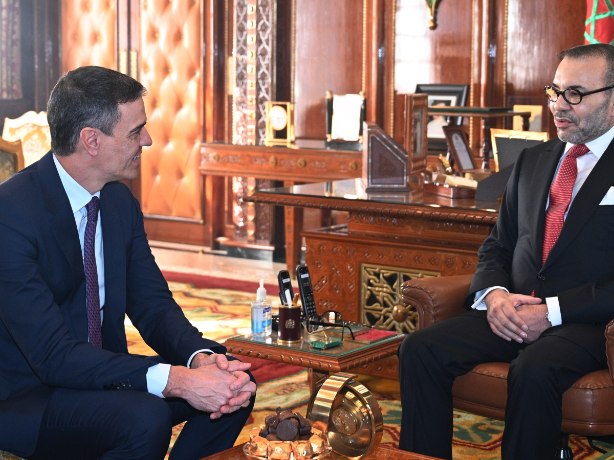 El presidente Sánchez con el Rey de Marruecos, en una visita a Rabat en el año 2024. Foto: Europa Press.
