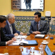El ministro de Exteriores de Perú, Carlos Espá, durante su reunión con el embajador de Rusia en el país andino, Alekséi Ushakov MINISTERIO DE EXTERIORES DE PERÚ EN X