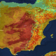 Mapa de incendios en España el 11 de agosto. EFFIS.
