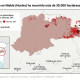 Mapa de superficie quemada por el incendio en Niebla (Huesca)