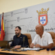 El secretario de Organización Nacional de AUGC, Germán Gómez, y el delegado de la asociación en Ceuta, Rachid Sbihim, en una rueda de prensa en el Palacio Autonómico de Ceuta GABRIELA SARDÀ / EP