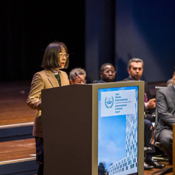 La presidenta del TPI, Tomoko Akane. Europa Press/Contacto/James Petermeier
