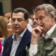 El presidente del la Junta de Andalucía, Juanma Moreno, y el presidente del Partido Popular, Alberto Núñez Feijóo, en un acto de campaña Álex Zea - Europa Press