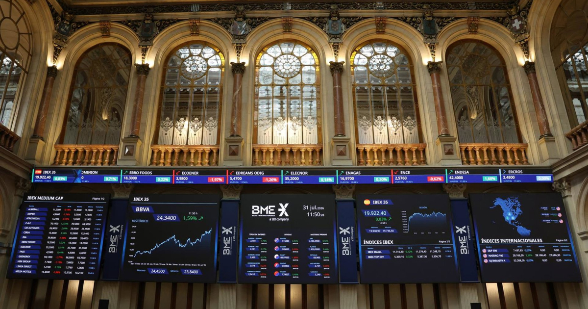 The Ibex 35 advances by 0.2% at mid-session and brushes again against 19,900 points with oil at 94 dollars.