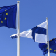 Bandera de Finlandia junto a banderas europeas Vesa Moilanen/Lehtikuva/dpa