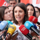 La eurodiputada y secretaria política de Podemos, Irene Montero, en una atención a los medios en una manifestación en apoyo a los trabajadore del sector logístico en Sevilla. FRANCISCO J.OLMO / EUROPA PRESS