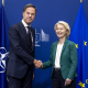 La presidenta de la Comisión Europea, Ursula von der Leyen, y el secretario general de la OTAN, Mark Rutte, en Bruselas OTAN