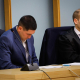 El condenado, junto a su abogado durante un juicio en la Audiencia de Burgos. Foto archivo Tomás Alonso - Europa Press