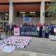 Concentración por el Día de las Personas Desaparecidas sin causa aparente en las puertas del Ayuntamiento de Córdoba, con el alcalde, José María Bellido, parte de la Corporación y los padres de Isidro Molina. EUROPA PRESS