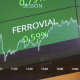 Un panel de Ferrovial en el Palacio de la Bolsa de Madrid (España). Eduardo Parra - Europa Press